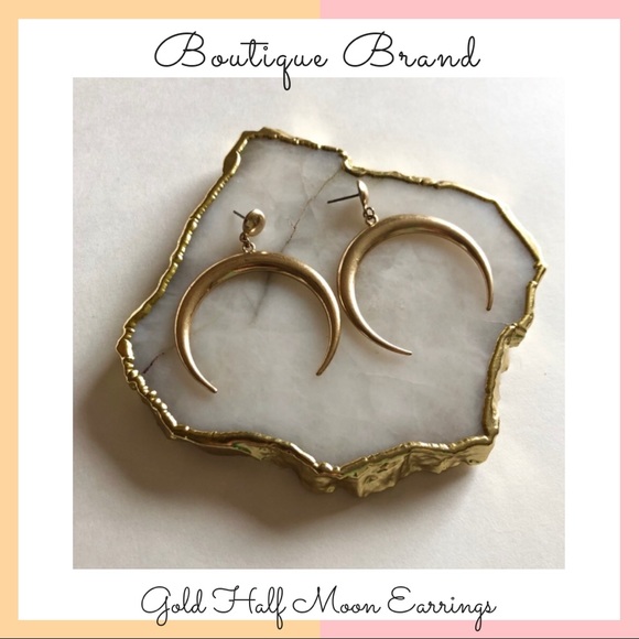 American Threads Jewelry - Gold Half Moon Earrings
